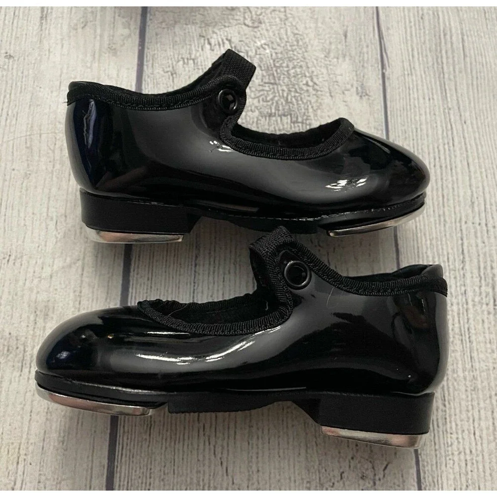 Black Capezio Little Girl Toddler Tap Dance Dancing Shoes, Size 5.5